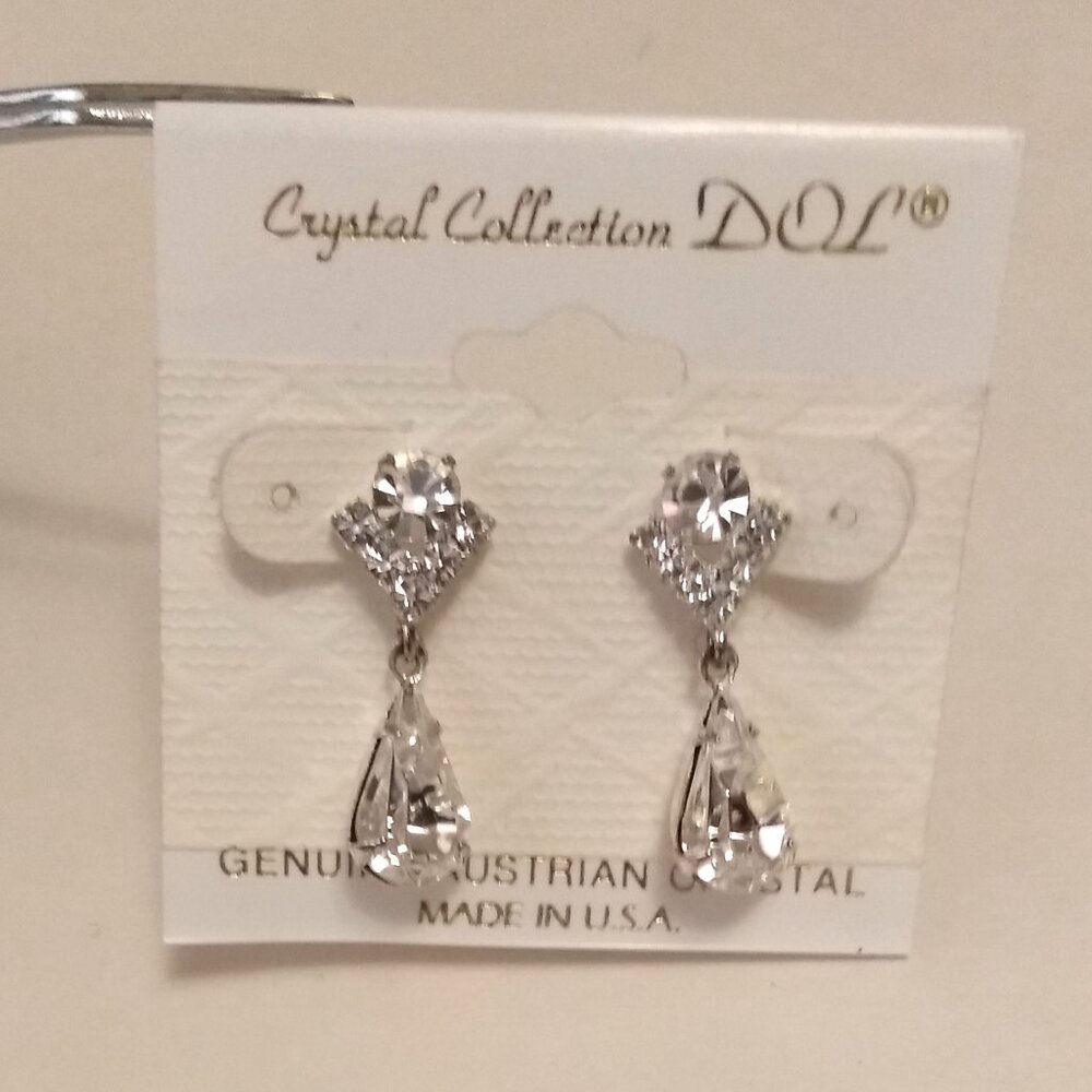 NEW Genuine Clear Austrian Crystal Drop Earrings  Women Jewelry Gifts